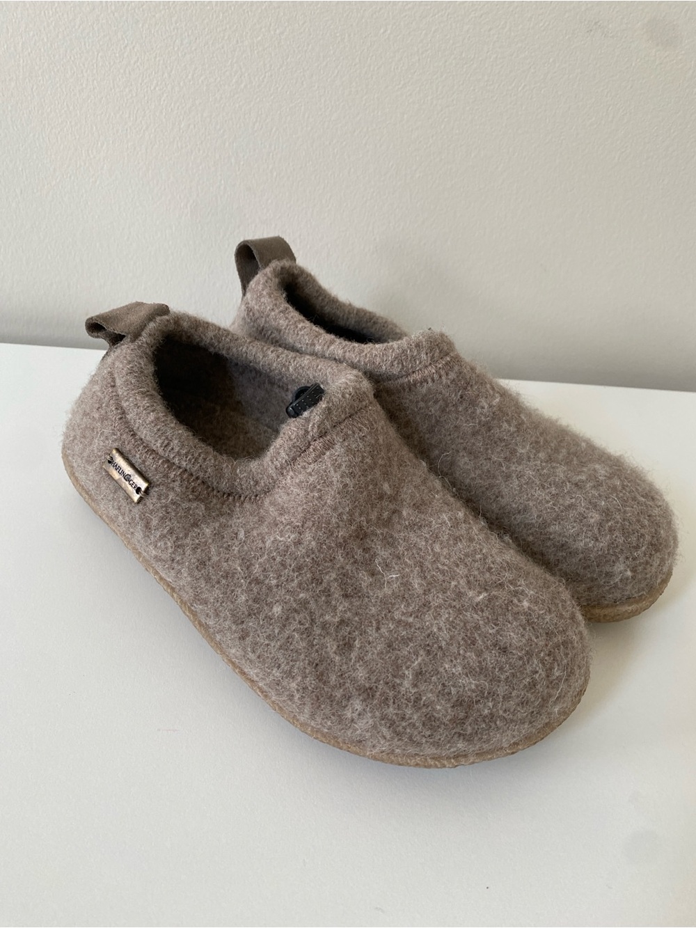 Haflinger Unisex Guido 100% Natural Wool Slip-Ons with Rubber Sole